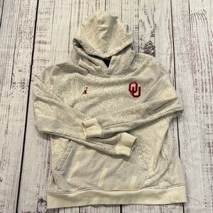 Jordan Cream Hoodie with Red Accents